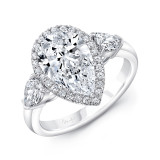 Uneek Pear White Diamond Engagement Ring - R008U photo