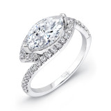 Uneek East-West Marquise Diamond Bypass Engagement Ring with Halo - SWS105 photo