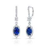 Uneek Petals Blue Sapphire Dangling Earrings - LVE941BSMK photo