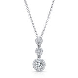 Uneek Round Diamond Three-Tier Halo Drop Pendant - LVN644 photo