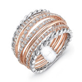 Uneek Teneriffe Diamond Band with Infinity-Style Braid Edges - LVBW031RW photo