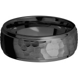 Lashbrook Black Zirconium 8mm Men's Wedding Band - Z8DGE+HAMMER_POLISH photo3