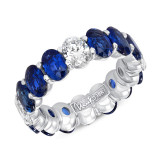 Uneek Oval Blue Sapphire and Oval Diamond Eternity Band - ETOVBSD photo