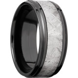 Lashbrook Black Zirconium Meteorite 9mm Men's Wedding Band - Z9FGE15_METEORITE+POLISH photo2