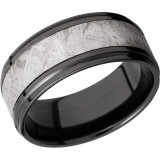 Lashbrook Black Zirconium Meteorite 9mm Men's Wedding Band - Z9FGE15_METEORITE+POLISH photo