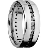 Lashbrook White Platinum Diamond 8mm Men's Wedding Band - PLAT8BETERNITYBLKDIA.04+SATIN_POLISH photo2