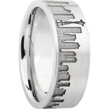 Lashbrook Cobalt Chrome 8mm Men's Wedding Band - CC8F_LCVSEATTLESKYLINE+SAND_SATIN photo2