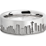 Lashbrook Cobalt Chrome 8mm Men's Wedding Band - CC8F_LCVSEATTLESKYLINE+SAND_SATIN photo3