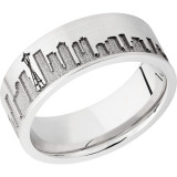 Lashbrook Cobalt Chrome 8mm Men's Wedding Band - CC8F_LCVSEATTLESKYLINE+SAND_SATIN photo