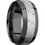 Lashbrook Black Zirconium Meteorite 9mm Men's Wedding Band - Z9F2S14_METEORITE+POLISH photo2