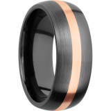 Lashbrook Black & Rose Zirconium 8mm Men's Wedding Band - Z8D12_14KR+SATIN photo2