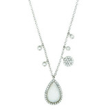 Meira T White Gold Diamond and Druzy Necklace photo