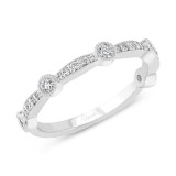 Uneek Us Collection Diamond Wedding Band with Milgrain-Trimmed Pave Bars and Bezel Station Accents - SWUS821BW photo