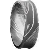 Lashbrook Black & White Damascus Steel 7mm Men's Wedding Band - D7CB+ACID photo2