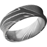Lashbrook Black & White Damascus Steel 7mm Men's Wedding Band - D7CB+ACID photo