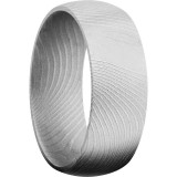 Lashbrook White Damascus Steel 8mm Men's Wedding Band - D8DFLATTWIST+BEAD photo2