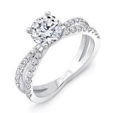 Uneek Round Diamond Engagement Ring with Peekaboo Split Shank - SWS173 photo