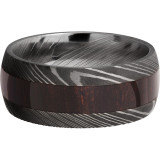 Lashbrook Black & White Damascus Steel Hardwood 9mm Men's Wedding Band - D9D14_WENGE+ACID photo3