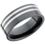 Lashbrook Black & White Tungsten Men's Wedding Band - TCR8389+POLISH photo