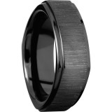 Lashbrook Black Zirconium 8mm Men's Wedding Band - Z8FGESQ+CROSS+SATIN+BLACK_POLISH photo2