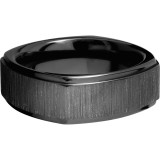 Lashbrook Black Zirconium 8mm Men's Wedding Band - Z8FGESQ+CROSS+SATIN+BLACK_POLISH photo3