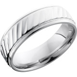 Lashbrook Cobalt Chrome 7mm Men's Wedding Band - CC7B2UMILWSTRIPES+POLISH photo