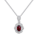 Uneek Oval Ruby Diamond Pendant - LVNRI292R photo