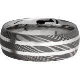 Lashbrook Black & White Damascus Steel 8mm Men's Wedding Band - D8D21_SS+ACID photo3