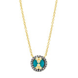 Freida Rothman Embellished Button Layering Necklace - YRZ070232B-TQ-16E photo