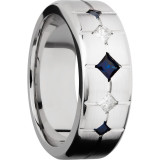 Lashbrook Cobalt Chrome 8mm Men's Wedding Band - CC8B3XSAPP2XDIA+SATIN_POLISH photo2