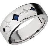 Lashbrook Cobalt Chrome 8mm Men's Wedding Band - CC8B3XSAPP2XDIA+SATIN_POLISH photo