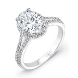Uneek Oval Diamond Halo Engagement Ring with Split Upper Shank - USM022OV-7.5x5.5 photo