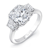 Uneek Signature Cushion-Center Three-Stone Engagement Ring - LVS973CU photo