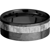 Lashbrook Black Zirconium 8mm Men's Wedding Band - ZC8F13OC_SILVERCF+HAMMER photo3