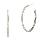 Freida Rothman Twisted Cable And Pave Hoop - IFPKZE75-14K photo
