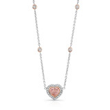 Uneek Heart-Shaped Fancy Light Pink Brown Diamond Pendant with Micropave Halo - LVN540 photo