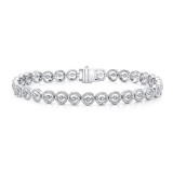 Uneek Round Diamond Bracelet with Rope Milgrain Halo Details - LVBRW991W photo