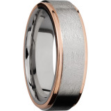 Lashbrook Rose & White Cobalt Chrome 7mm Men's Wedding Band - CC7FGE21EDGE_14KR+DISTRESSED_POLISH photo2