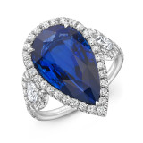Uneek Pear Shaped Blue Sapphire Engagement Ring - LVS1067BS photo