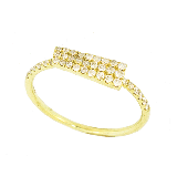Meira T 14k Yellow Gold Diamond Bar Ring photo