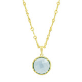 Freida Rothman Imperial Blue Single Stone Pendant Necklace - RSYZAQN06-16E photo