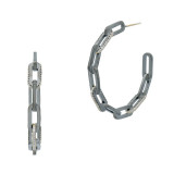 Freida Rothman Chain Link Hoop Earrings - BCPKZE11-14K photo
