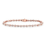 Uneek Diamond Bracelet with Navette-Shaped Clusters and Round Bezel Accents - LVBRW509R photo