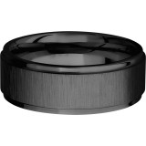 Lashbrook Black Zirconium 8mm Men's Wedding Band - Z8FGE+CROSS+SATIN+BLACK_POLISH photo3