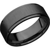 Lashbrook Black Zirconium 8mm Men's Wedding Band - Z8FGE+CROSS+SATIN+BLACK_POLISH photo