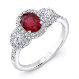 Uneek Ruby Diamond Engagement Ring - LVRTP1529R photo