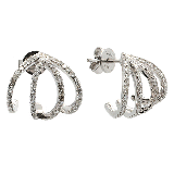 Meira T 14k White Gold Diamond Cage Earrings photo