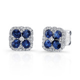 Uneek Blue Sapphire Diamond Earrings - LVEMI0302S photo