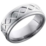 Lashbrook Titanium 8mm Men's Wedding Band - 8FGETALLINF+SATIN_POLISH photo