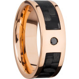 Lashbrook 14k Rose Gold 8mm Men's Wedding Band - 14KRC8F15SEG_CFBLKDIA.07F+POLISH photo2